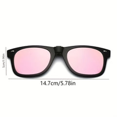 Men's Pink Polarized Clip On Sunglasses Anti Glare Driving Glasses