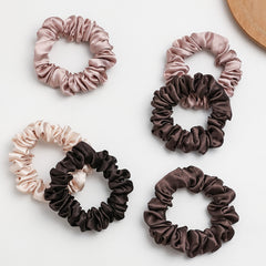 6pcs Satin Soft Scrunchies Hair Tie Elastic Hair Rope Girls Accessories