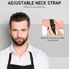 Waterproof Adjustable Bib Apron with 2 Pockets for Cooking and Baking