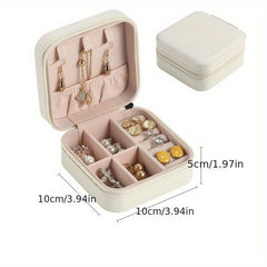 Mini Zipper Jewelry Organizer Box Small Jewelry Storage Case