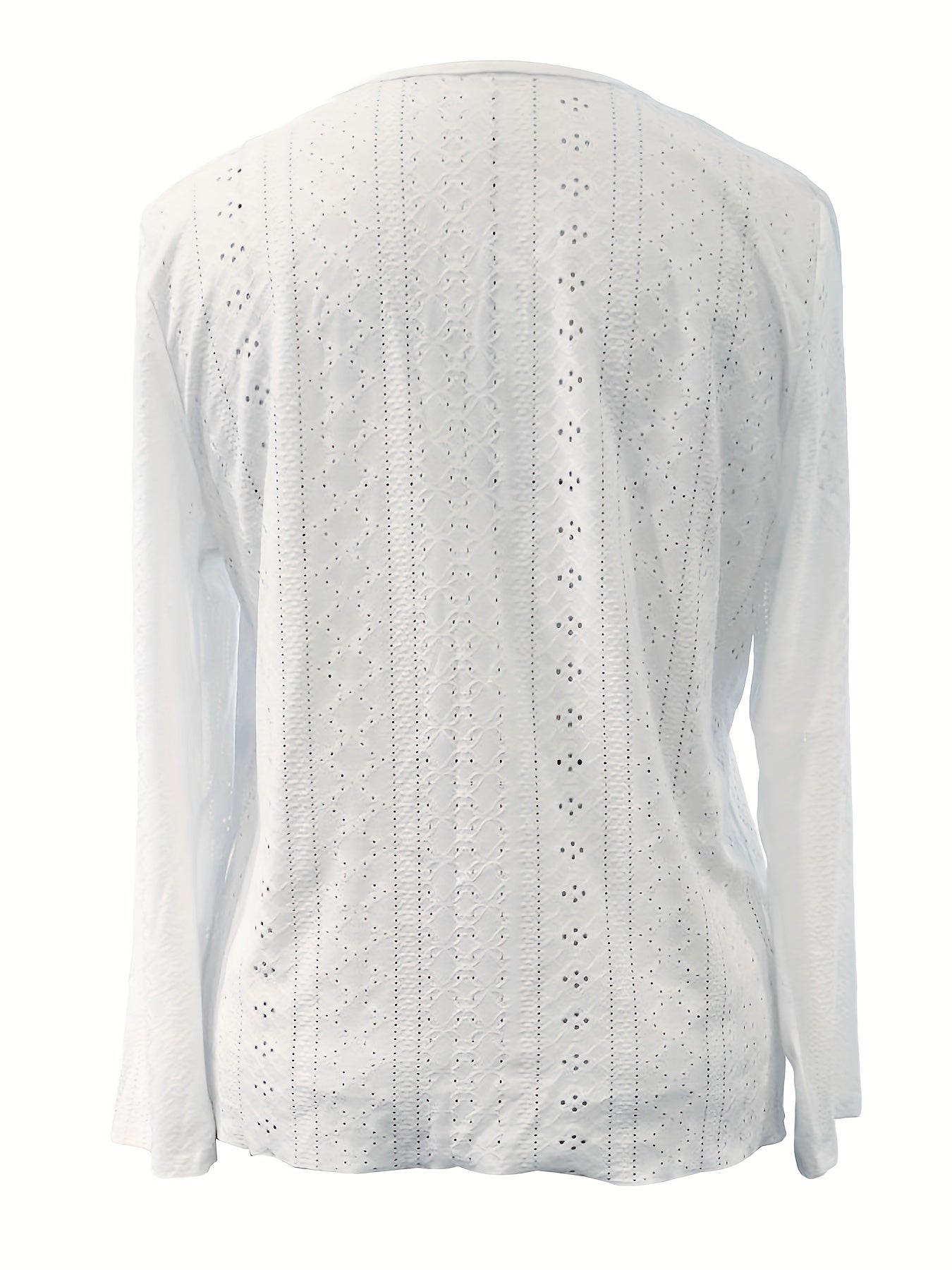  Eyelet Embroidered Long Sleeve Top