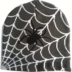 Hip Hop Spider Jacquard Beanie Gothic Unisex Skull Cap Y2K