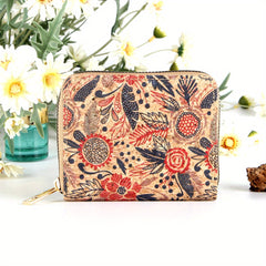 Vintage Flower Pattern Short Wallet Zipper Coin Purse Clutch Card Case