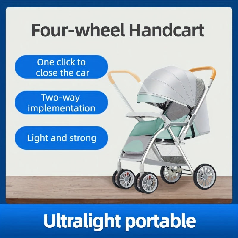 Lightweight Baby Stroller Portable Stroller One Step Fold Self Standing Fold