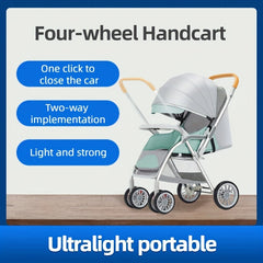 Lightweight Baby Stroller Portable Stroller One Step Fold Self Standing Fold