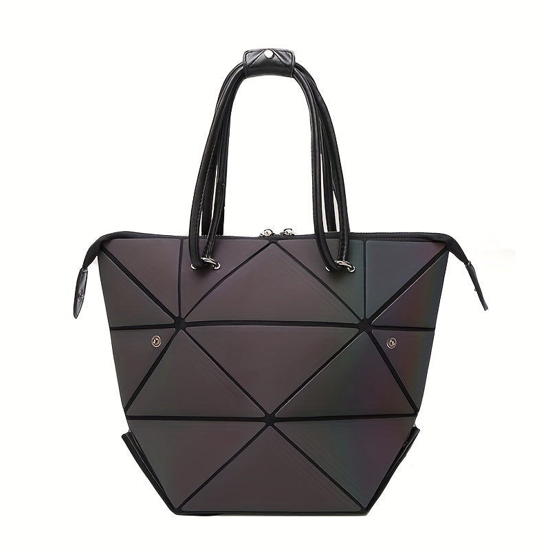 Geometric Pattern Satchel Bag All Match Handbag Portable Bag For Shopping