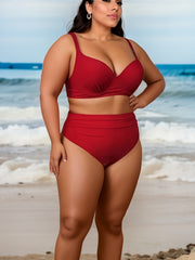  Sexy Bikini Set - Solid Molded Cup Push Up Bra & Panty Swimsuit 2 Piec