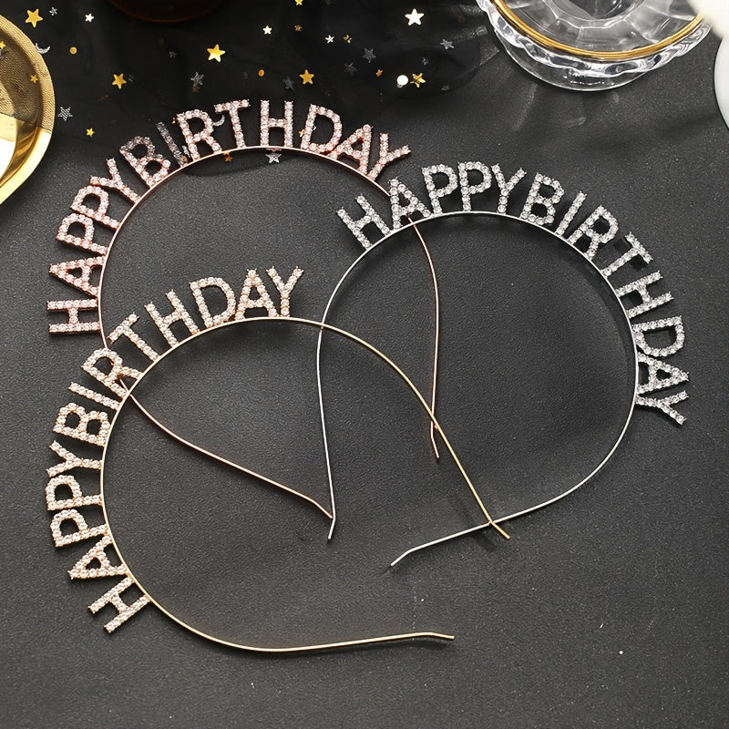 Crystal Happy Birthday Tiara Crown Headband