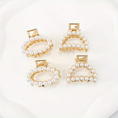 Faux Pearl Hollow Hair Claw Side Clip Set Women Hair Accessories