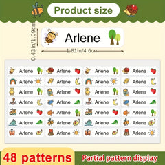 180pcs Custom Name Sticker Waterproof Label Transparent Personalized