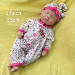 13" Soft Silicone Reborn Baby Colorful Doll