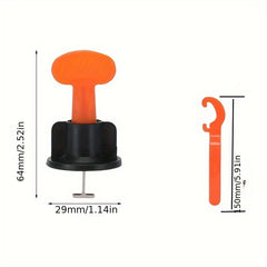 Reusable Tile Leveling System Kit with Steel Needle, Wrench - 101pcs - PRO & DIY