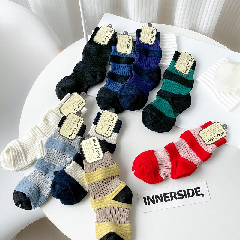 Women's Khaki Casual Texture Socks