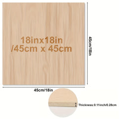 Unfinished Wood Sheet 18x18in 45.2mm Thick Blank Wood Cutting Paper for Crafts