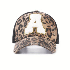 Leopard Print Hat Breathable Baseball Cap Outdoor Sunshade