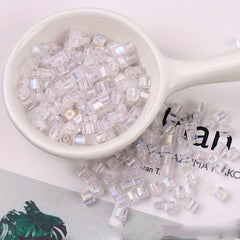 88pcs 4mm Square Fantasy Dyed Heart Glass Beads for DIY Earrings Bracelet
