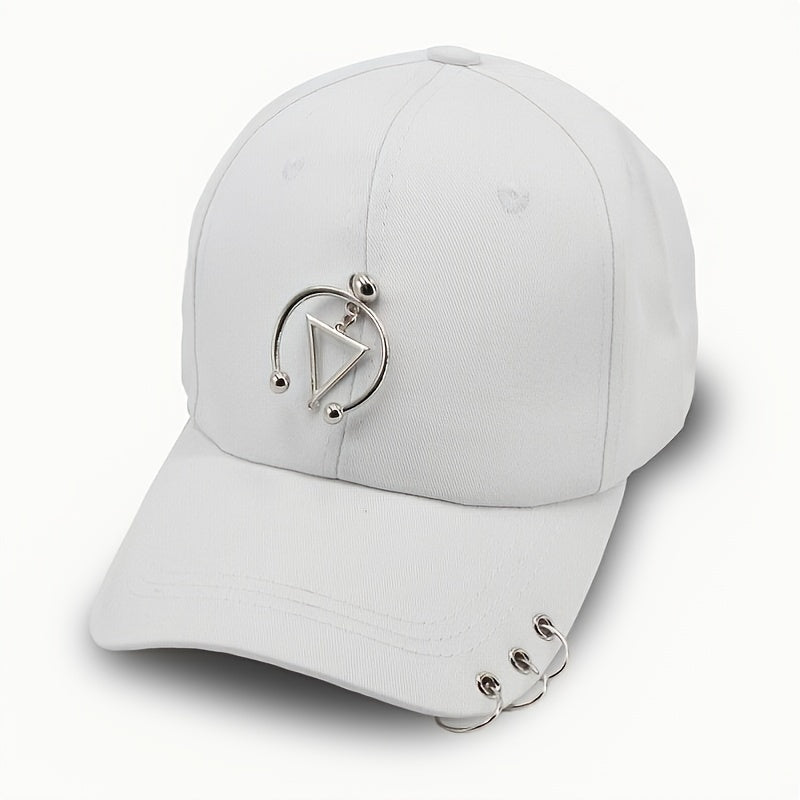 Men's Hip Hop Hat With Three Ring Iron Buckle