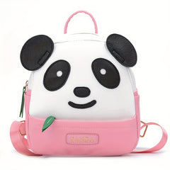Panda Bamboo Leaf Leather Backpack for Kids