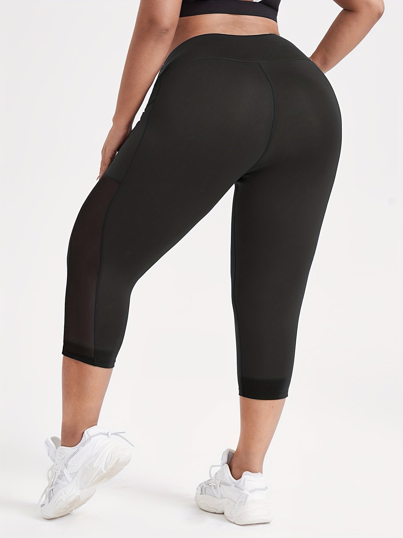  Sports Pants Women's Plus Mesh Waistband Stretch Gym Pants