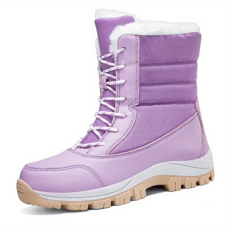 Winter High Top Snow Boots Plus Velvet Warm Outdoor Anti-skid Women's Boots