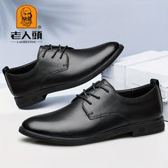 LAORENTOU Men's Brogue Pointed Toe Oxford Shoes Dress Shoes Durable Non Slip