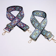 Embroidery Pattern Adjustable Strap Wide Nylon Handbag Belt