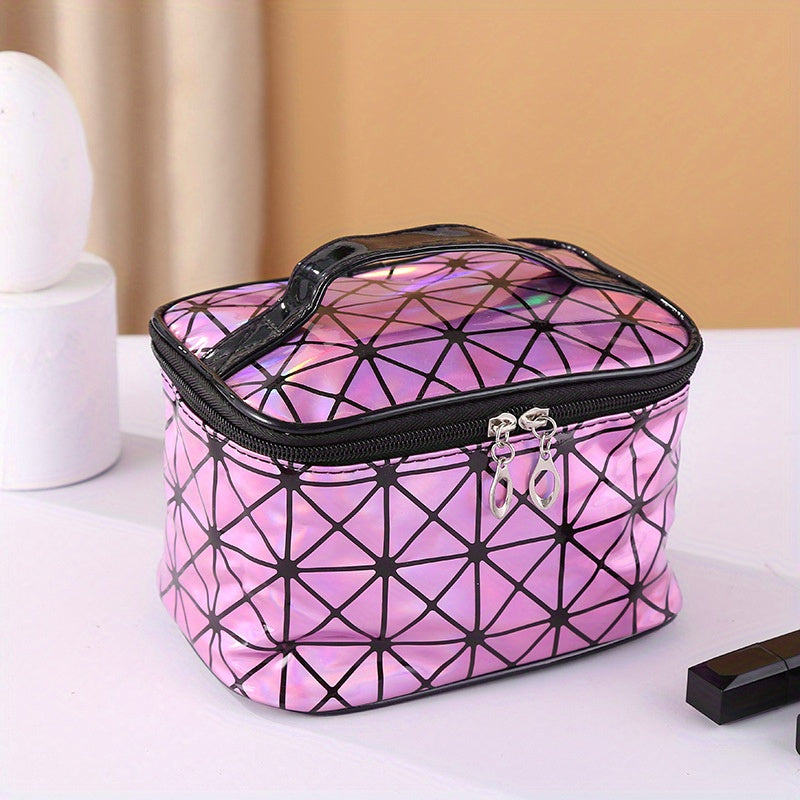 Geometric Pattern Makeup Zipper Handbag Travel Storage Bag