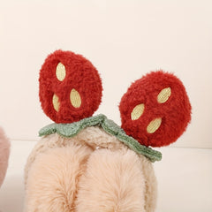 Women's Strawberry Earmuffs for Christmas - Comfortable Winter Ear Warmers