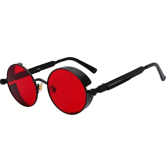 Steampunk Tinted Sunglasses Spring Temple Metal Glasses UV400