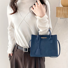 Letter Decor Handbags For Women Litchi Crossbody Bag Satchel Purses