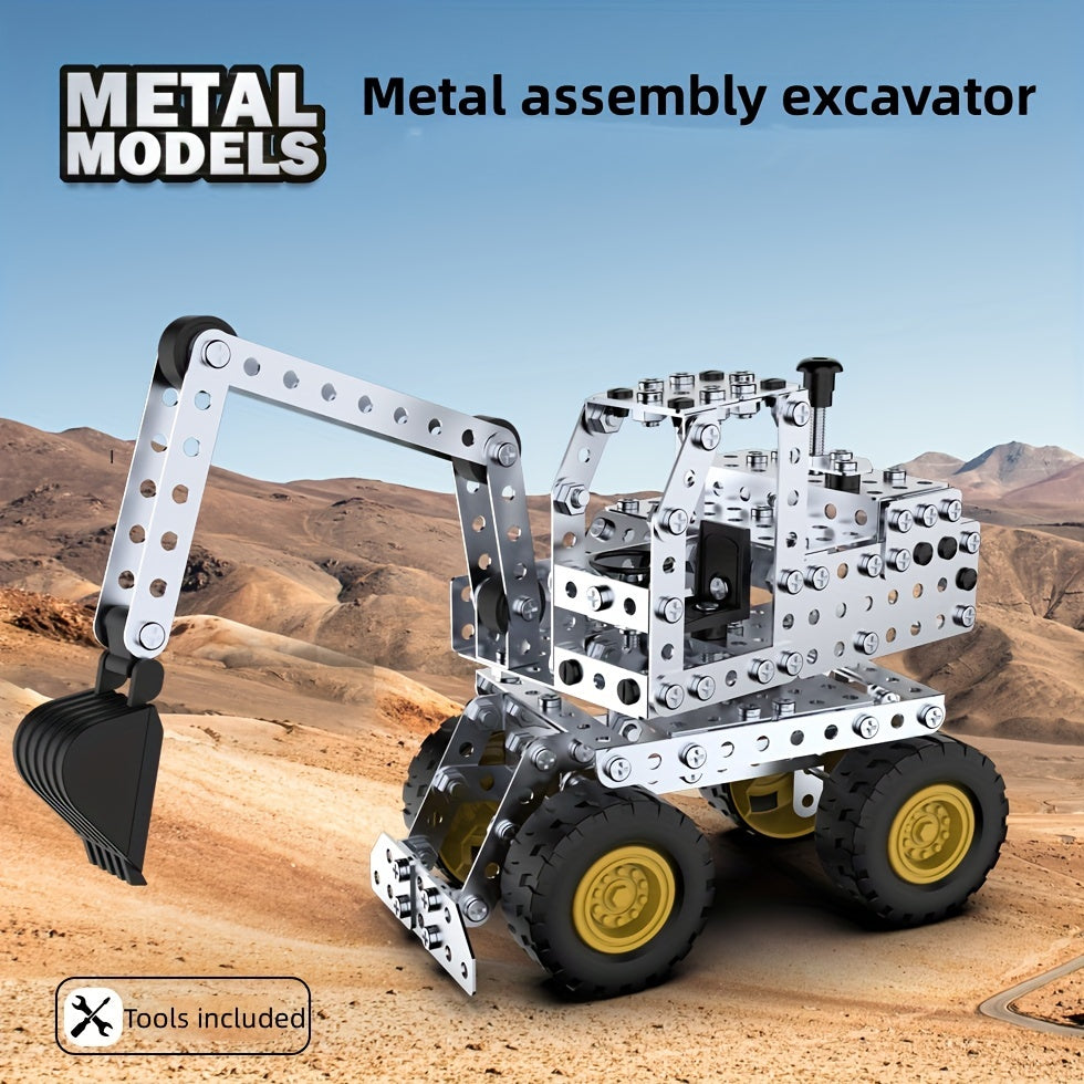 234pcs Metal Model Construction Toys DIY Excavators Forklift Puzzle