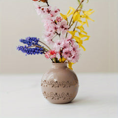 US PET Hollow Out Stencils with Paint Brushes Floral Pattern