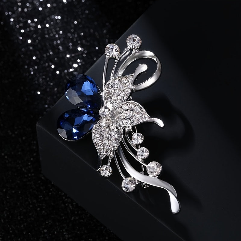 Crystal Rose Flower Brooch Pin Women Girls Clothing Decor Banquet Corsage
