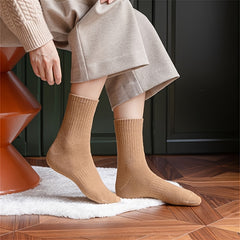 6 Pairs Ribbed Mid Tube Socks Women's Stockings