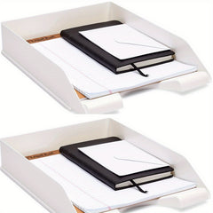 4 Pack Stackable Letter Size Paper Trays for Office Desk