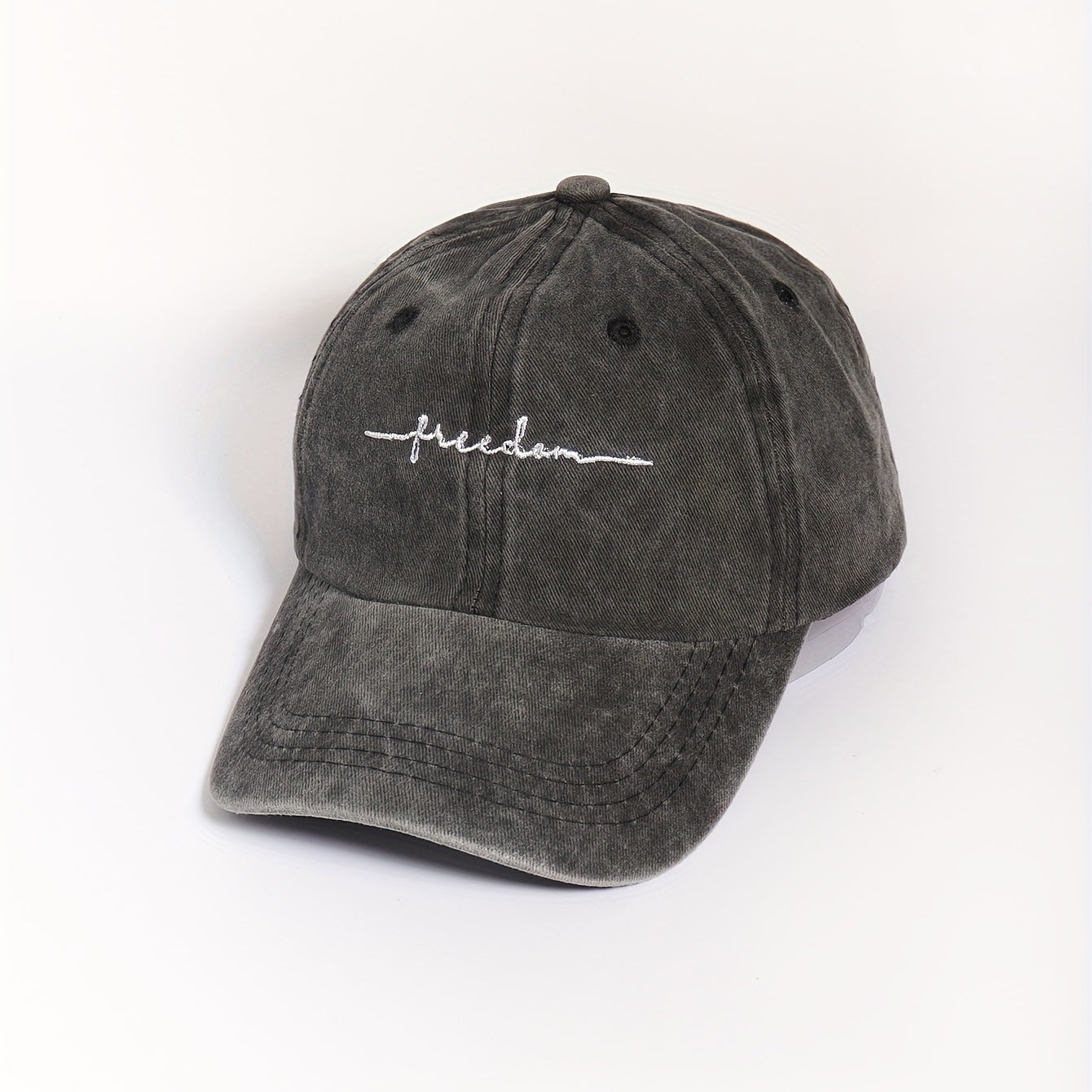 Freedom Embroidery Unisex Baseball Cap Gray Dad Hat Adjustable Sun Hats