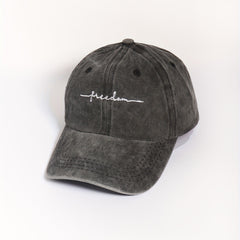 Freedom Embroidery Unisex Baseball Cap Gray Dad Hat Adjustable Sun Hats