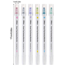 6 Pack Dual Tip Highlighters for Art & Crafts