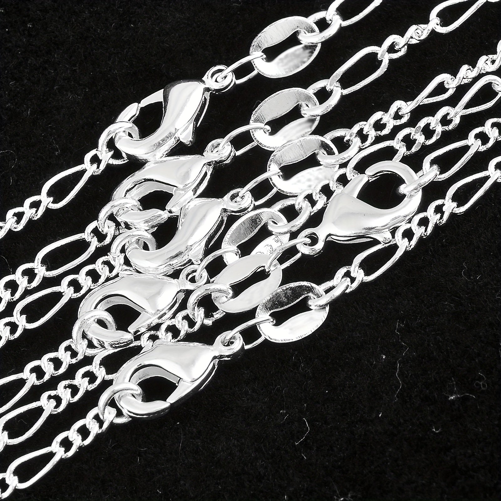 925 Sterling Silver Plate Chain Collar Necklace for DIY Jewelry