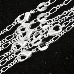 925 Sterling Silver Plate Chain Collar Necklace for DIY Jewelry