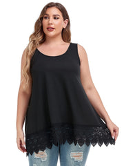  Lace Trim Tank Top - High Stretch