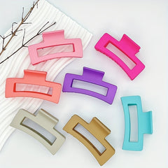 4pcs Hollow Matte Hair Claw Non-slip Ponytail Holder