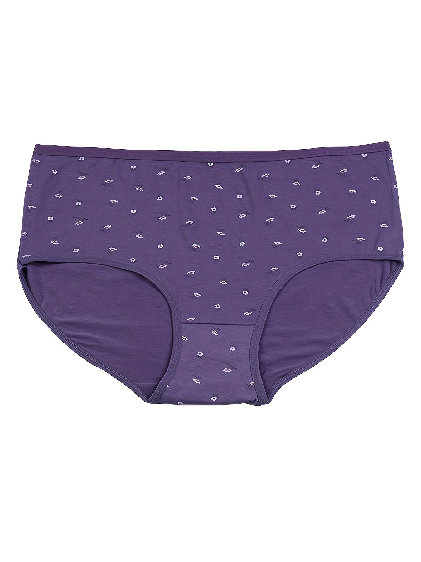 4 Pack Women's Plus Floral Print Stretch Underwear Set