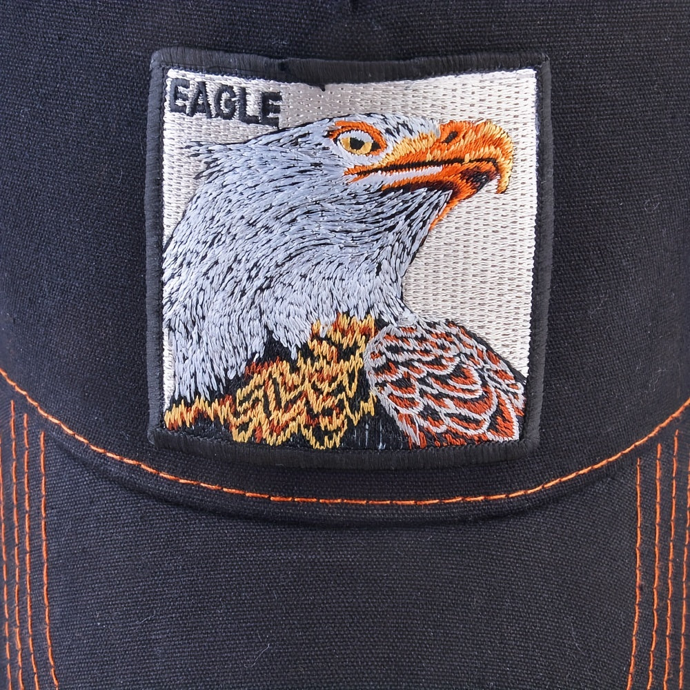 Unisex Eagle Animal Embroidered Baseball Cap, Adjustable Sunshade