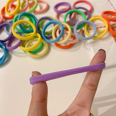 100pcs Colorful Hair Tie Ponytail Holders Hair Accessories