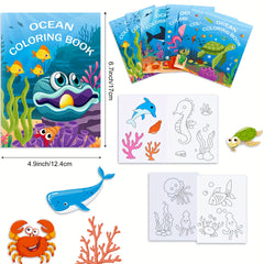 10pcs Ocean Coloring Books for Kids Underwater Creatures Activity Books
