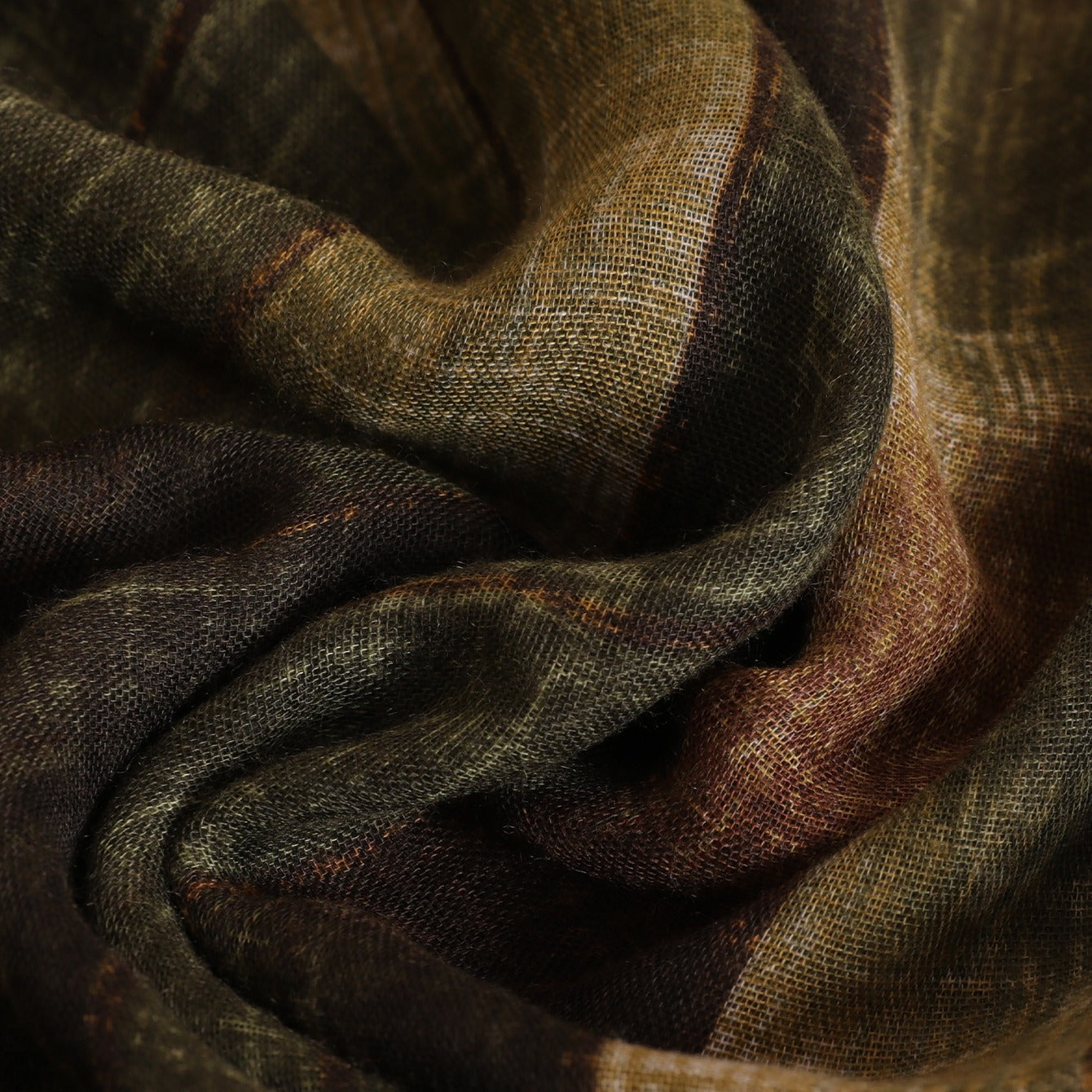 Colorblock Gradient Striped Green Thin Scarf 180x90cm