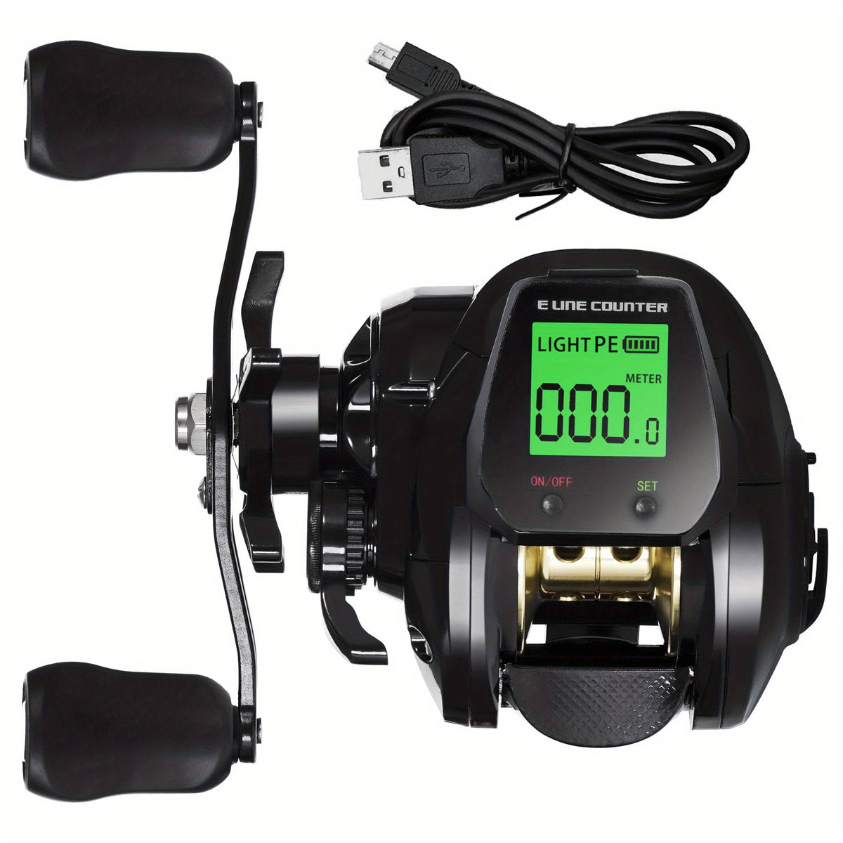 Big Led Screen Electronic Baitcasting Fishing Reel High Speed 7 2 1 10kg