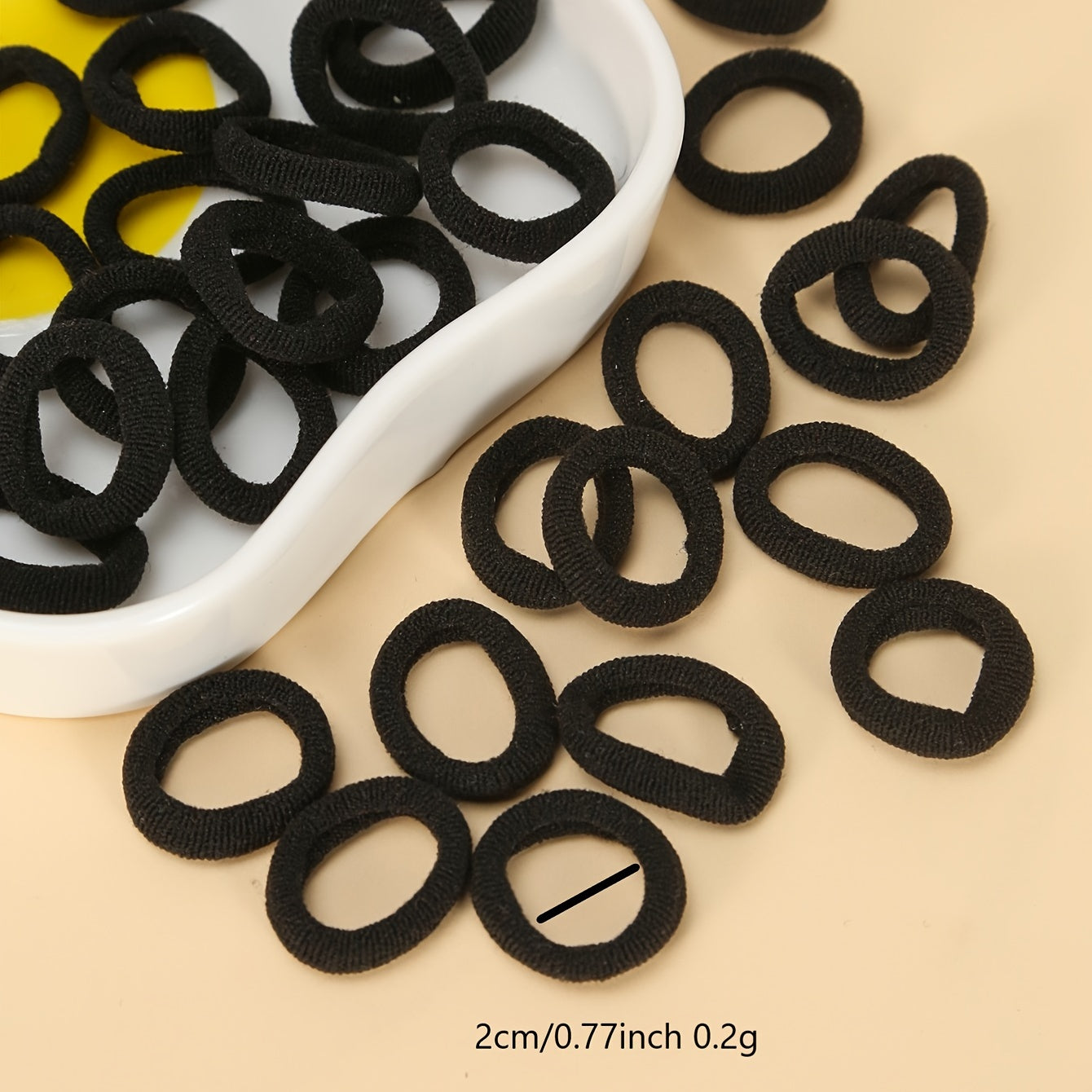 100pcs Solid Hair Ties Thick Stretchy Rubber Bands Ponytail Holder