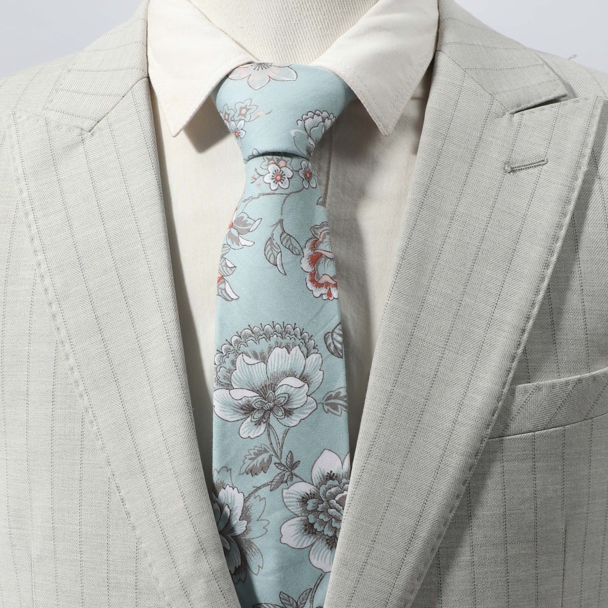 Men's Floral Print Necktie for Wedding Party Business